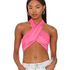 Superdown Alondra Halter Wrap Top